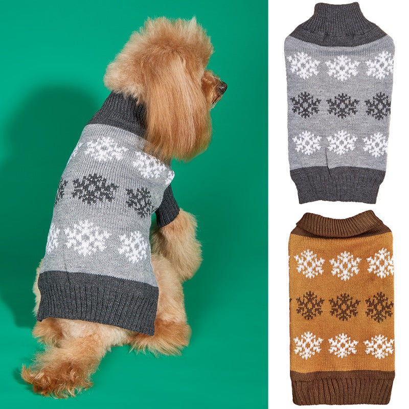 Pet Christmas sweater snowflake knit jumper from Kept in Print