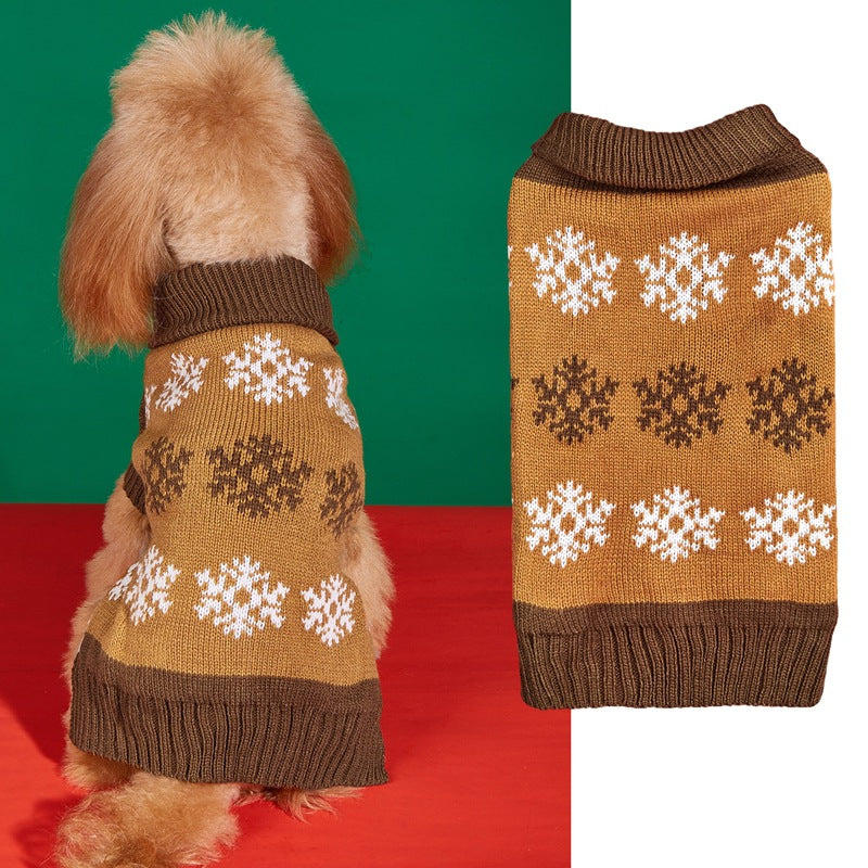 Pet Christmas sweater snowflake knit jumper, additional product photo, Kept in Print