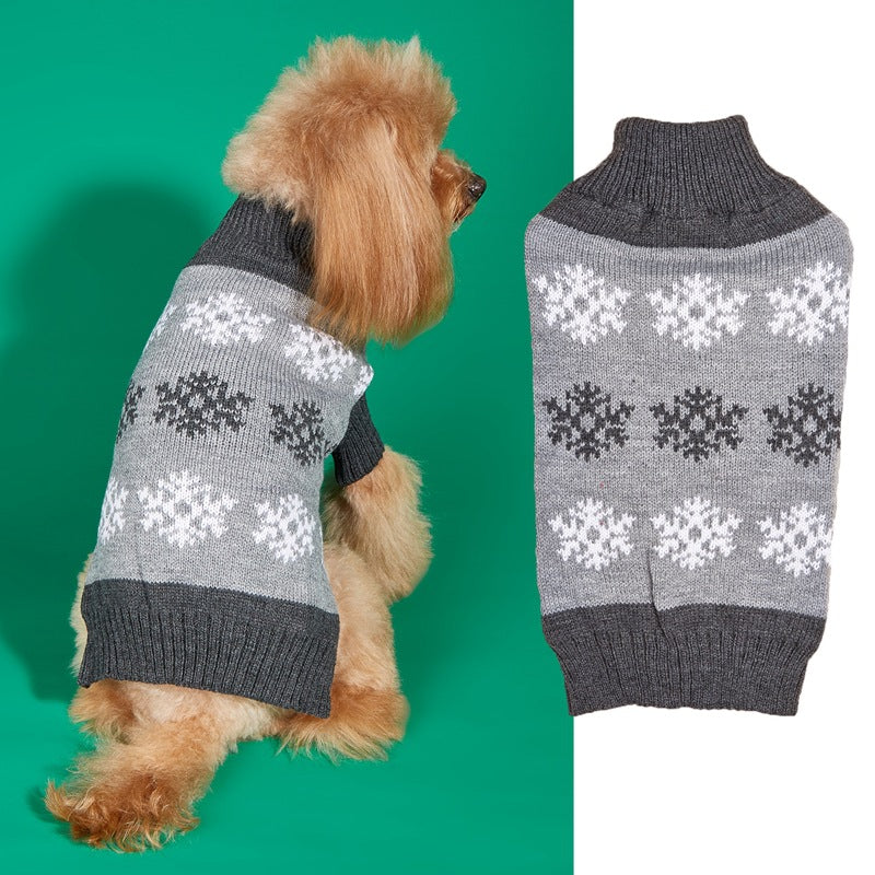 Pet Christmas sweater snowflake knit jumper, additional product photo, Kept in Print