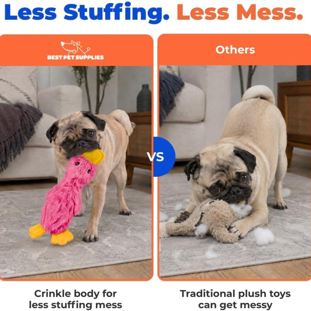 Interactive plush duck squeaky dog toy, additional product photo, Kept in Print