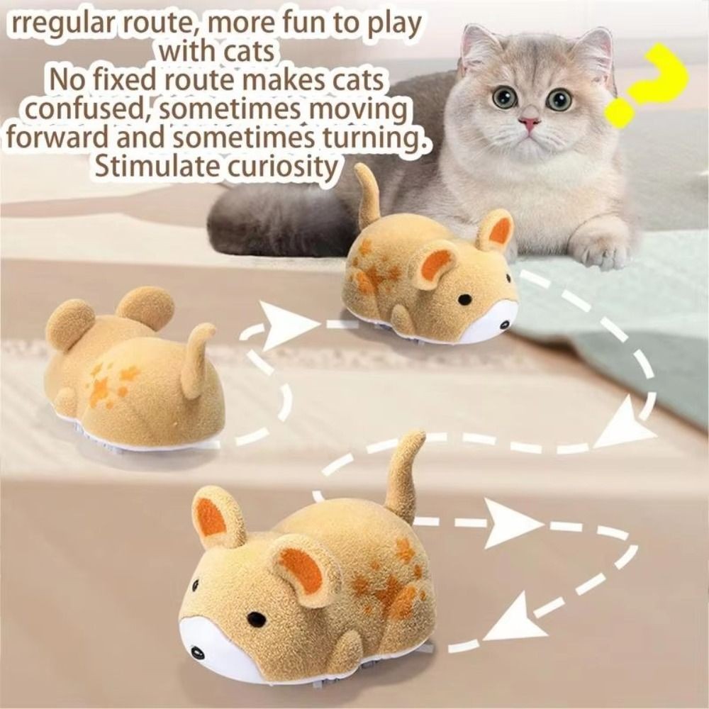 Plush wiggling sound mouse cat toy, additional product photo, Kept in Print