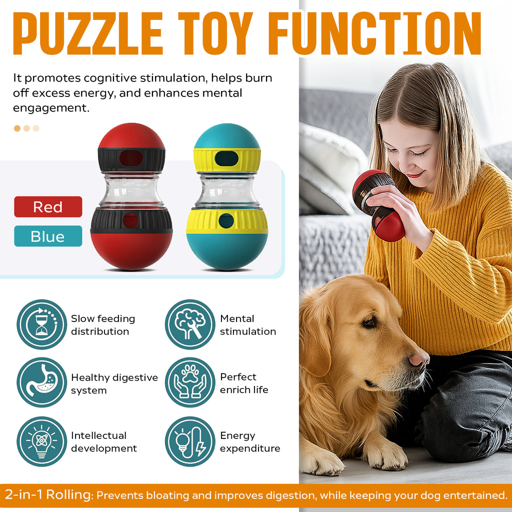 Interactive treat-dispensing puzzle ball dog toy, additional product photo, Kept in Print