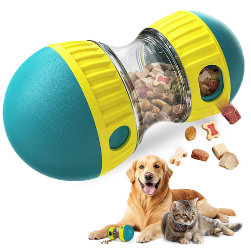 Interactive treat-dispensing puzzle ball dog toy from Kept in Print